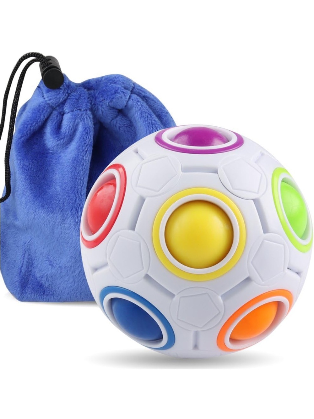 Coogam Rainbow Puzzle Ball Pack with Pouch Color-Matching Game Toy Ages 5 & Up